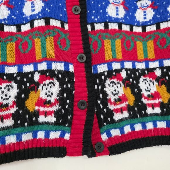 Vintage Ugly Christmas Sweater Vest Womens 1X/2X Santa Presents Oversized Artsy - Picture 3 of 8